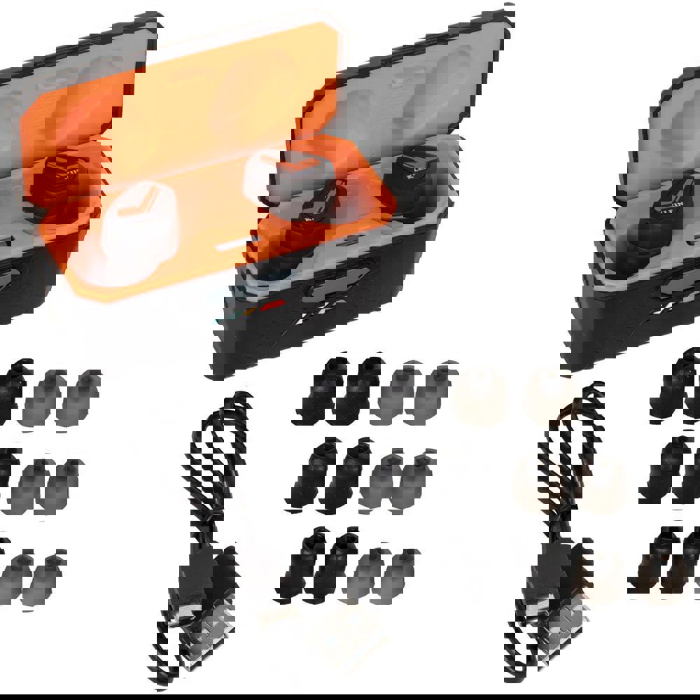 Hearing Protection/Communication; Headset Type: Noise Isolating Ear Bud with MP3 ; Connection Type: Bluetooth ; Radio Reception: AM; FM ; Battery Chemistry: Lithium-ion ; Batteries Included: Yes ; Overall Length: 0.84